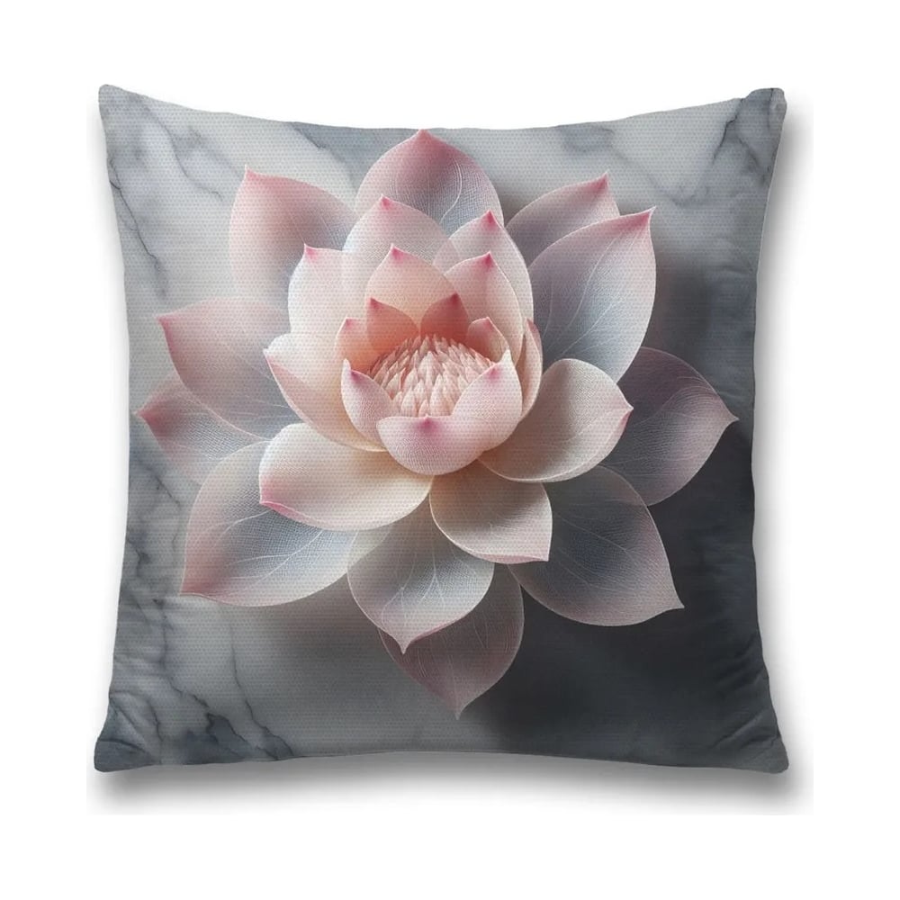 Изображение товара Декоративная наволочка на молнии 45х45 см JoyArty Лотос на мраморе