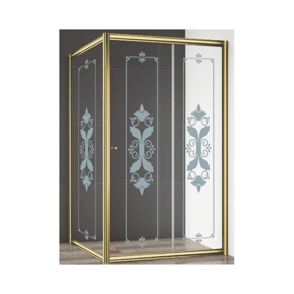 Изображение товара Душевой уголок Cezares GIUBILEO-AH-1 120x90 см раздвижной стеклянный с узором