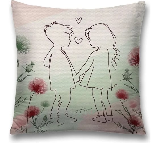 Изображение товара Наволочка декоративная на молнии, чехол на подушку JoyArty "Детская любовь" 45x45 см sl_sd1109