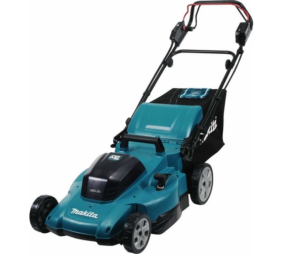 Изображение товара Газонокосилка аккумуляторная Makita LXT 2x18В, 860Вт, 53см, 70л, 2,5-5км/ч,4в1,XPT, (2xBL1850B, DC18SH) DLM539CT2