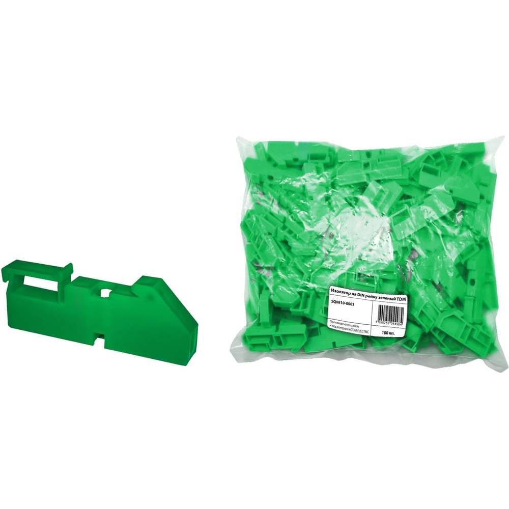 Изображение товара Изолятор на DIN рейку TDM SQ0810-0003 зеленый 100 шт