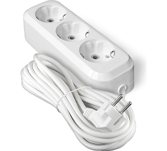 Изображение товара Удлинитель UNIVersal Е-303 ПВС 3*1, 3 гнезда, с/з 7м 9631979