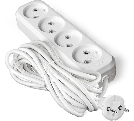 Изображение товара Удлинитель UNIVersal Е-204 ПВС 2*0,75, 4 гнезда, 5м 9631969