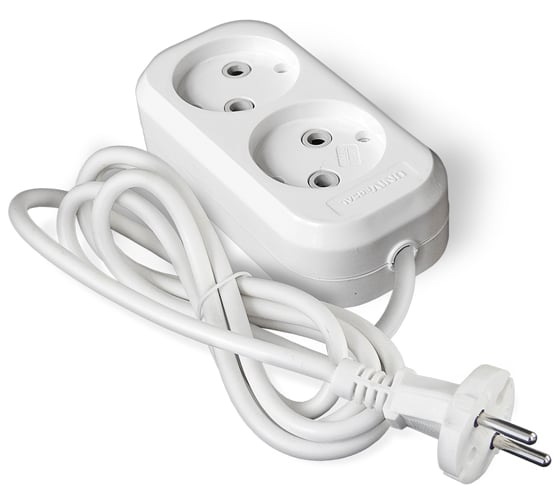 Изображение товара Удлинитель UNIVersal Е-202 ПВС 2*0,75, 2 гнезда, 2м 9631959