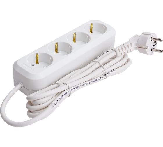 Изображение товара Удлинитель UNIVersal У10-555 ПВС 3*0,75, 4 гнезда, с/з 3м 555-03