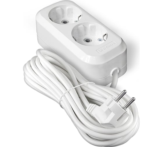 Изображение товара Удлинитель UNIVersal У10-553 ПВС 3*0,75, 2 гнезда, с/з 7м 553-07