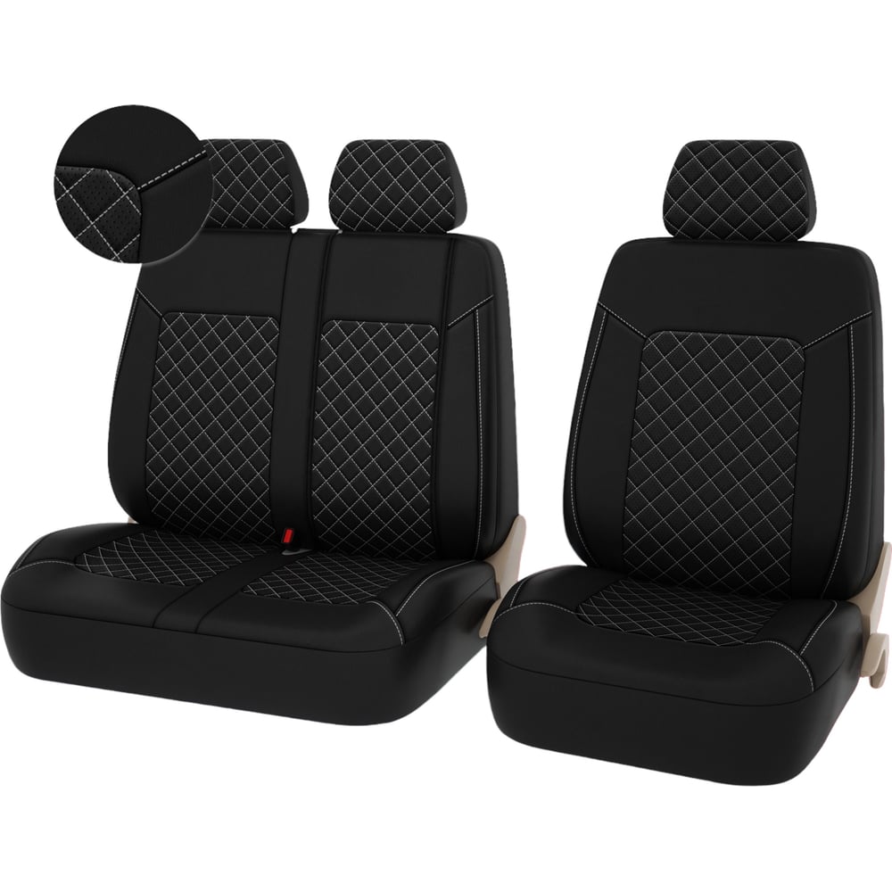 Изображение товара Чехлы PSV Elegant Next TRANSIT Черный с белым ромбами из экокожи