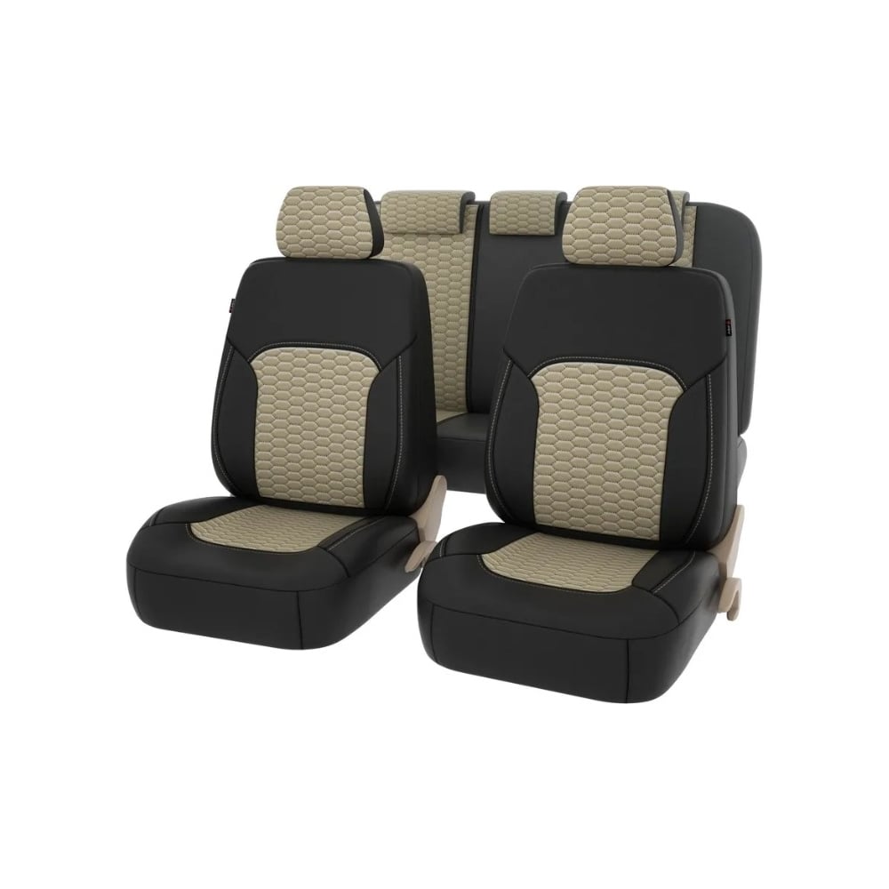 Изображение товара Чехлы PSV Forester Next Черный Бежевый терморомб из экокожи универсальные