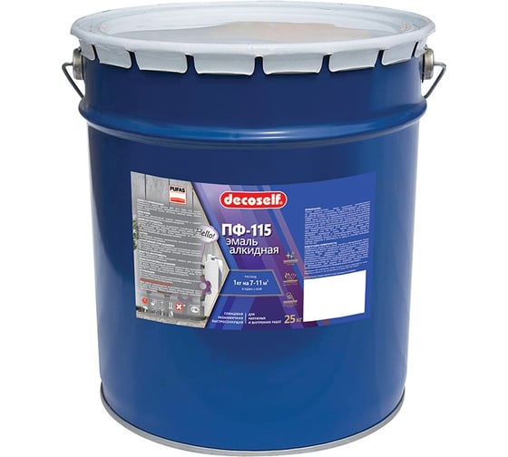 Изображение товара Эмаль Pufas ПФ-115 светло-серая Decoself 25кг тов-200190