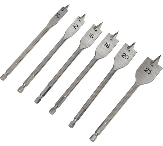 Изображение товара Набор сверл по дереву перовых 10-25 мм, 6 шт PARK 107351