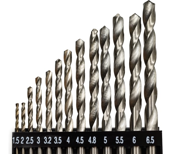 Изображение товара Набор сверл по металлу HSS, 1.5-6.5 мм, 13 шт PARK 107348