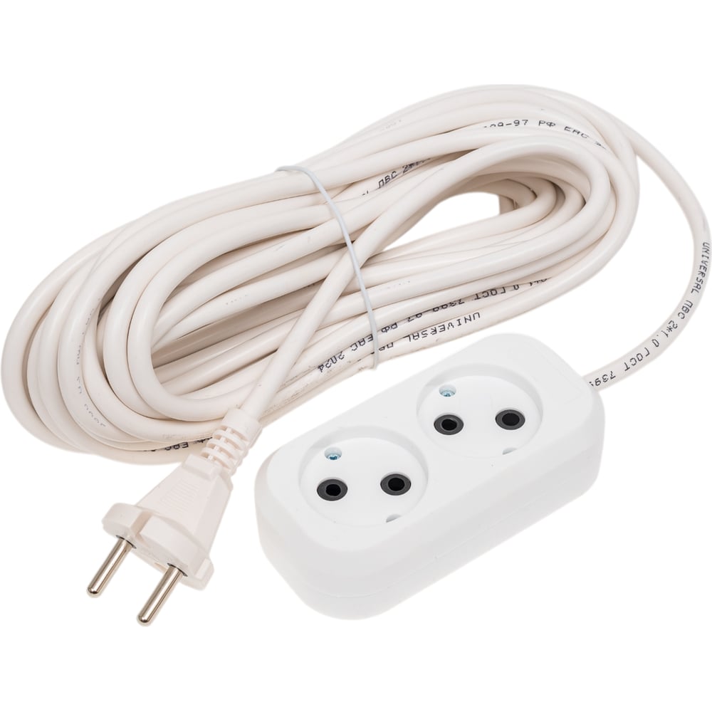 Изображение товара Удлинитель UNIVersal У6-011М ПВС 2*0,75, 2 гнезда, 10м 011М-10