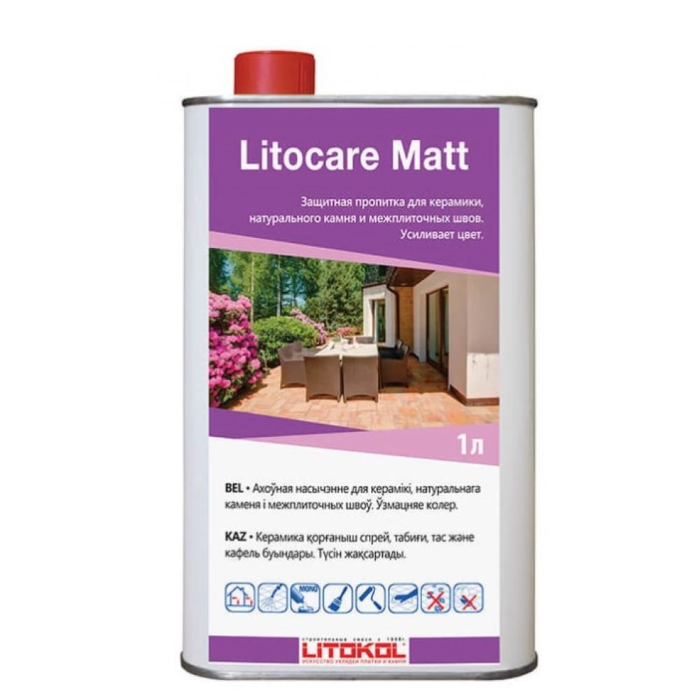 фото Защитная пропитка с усилением цвета litokol litocare matt 1 l 479790002