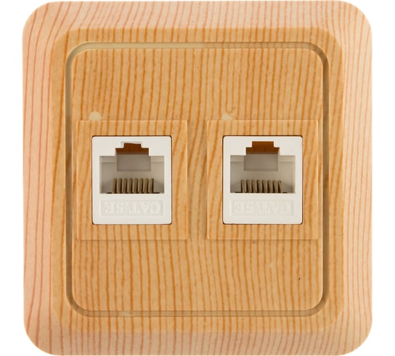 Изображение товара Компьютерная розетка UNIVersal Олимп 2-ая сосна 1077