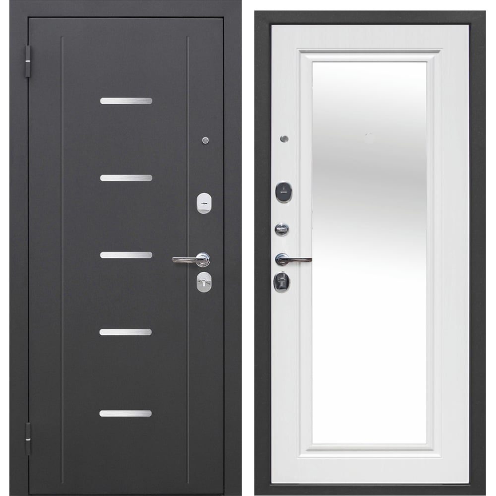 Изображение товара Входная дверь DIVA Foreman Ф-7 с зеркалом и антик серебро, левое открывание