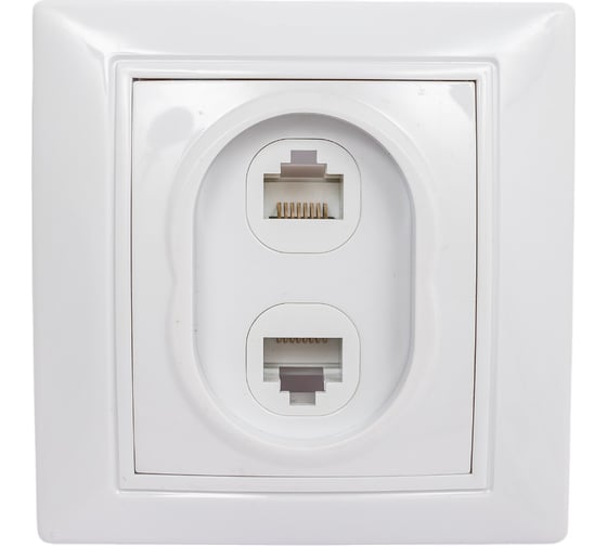 Изображение товара Компьютерная розетка UNIVersal Севиль 2-ая белая 1086