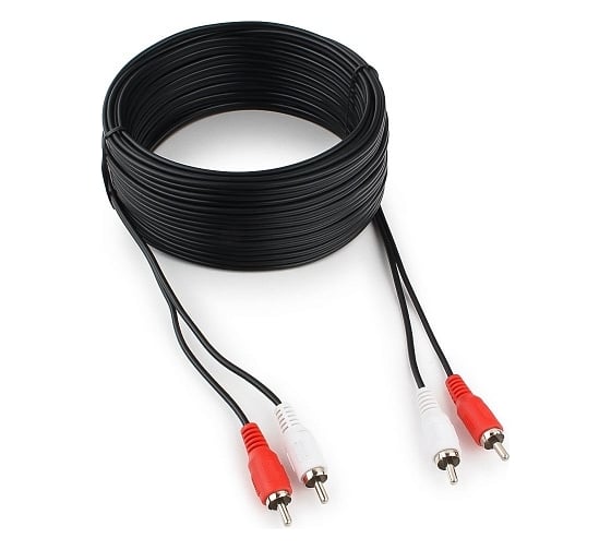 Изображение товара Аудио кабель Cablexpert 2xRCA/2xRCA, 15м, черный, пакет CCA-2R2R-15M
