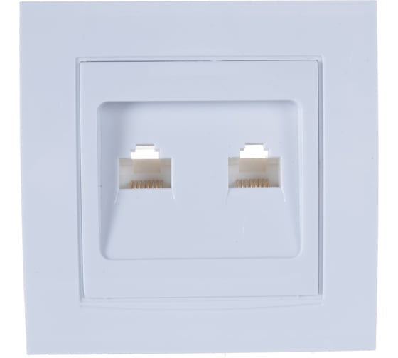 Изображение товара Компьютерная розетка UNIVersal Бриллиант 2-ая белая 1079