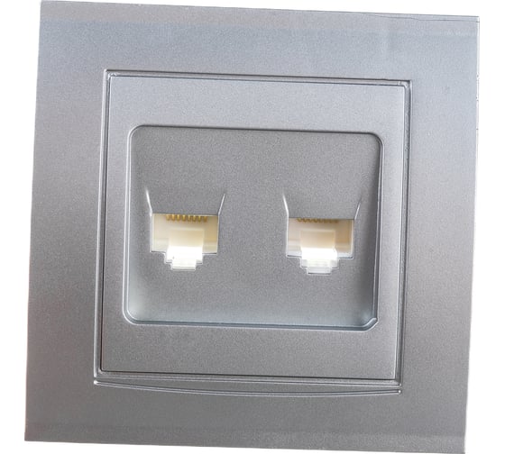 Изображение товара Компьютерная розетка UNIVersal Бриллиант 2-ая серебро 1081