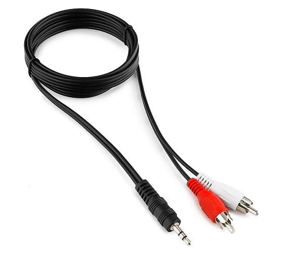 Изображение товара Аудио кабель Cablexpert Jack 3.5(M)/2xRCA, 1.5м, черный, пакет CCA-458