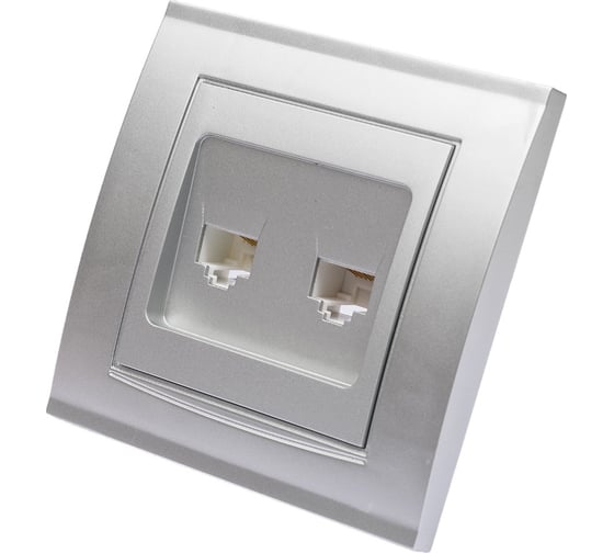 Изображение товара Комбинированная розетка UNIVersal Бриллиант компьютерная+TF серебро 7949865