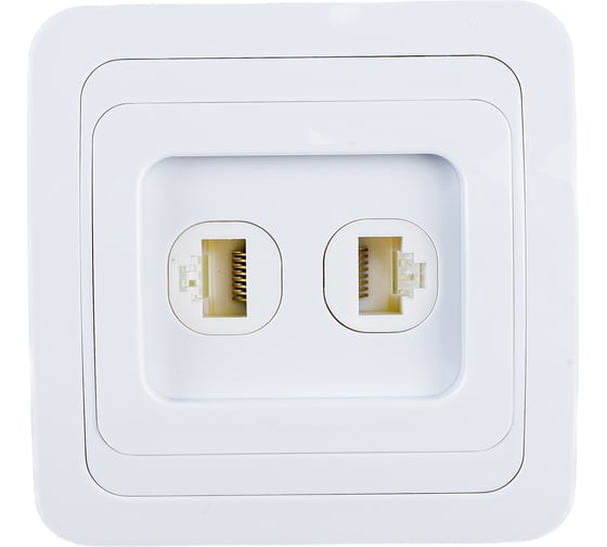 Изображение товара Компьютерная розетка UNIVersal Валери 2-ая белая 1082