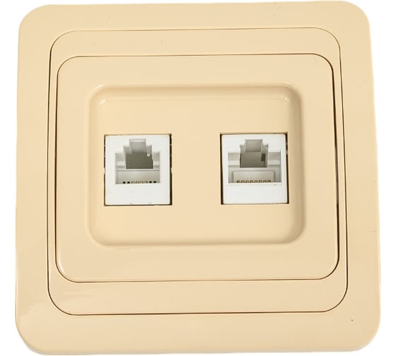 Изображение товара Комбинированная розетка UNIVersal Валери компьютерная+TF слоновая кость ivory Б-В0135