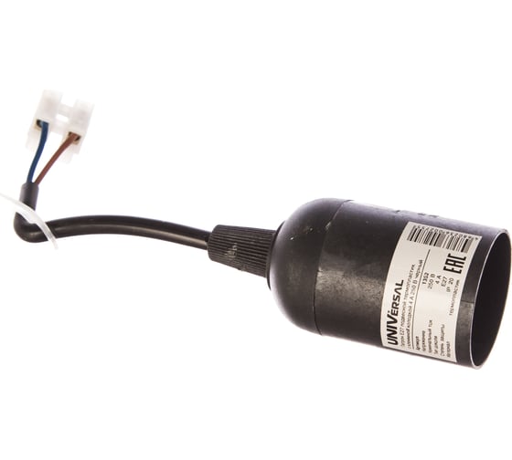 Изображение товара Подвесной патрон с клеммной колодкой UNIVersal Е27 термопластик 4А 250В черный 1352