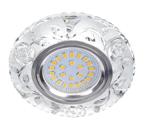 Изображение товара Встраиваемый светильник Ecola MR16 LD7071 GU5.3 с подсветкой "Розы" Прозрачный / Хром 25x95 FT16CREFB