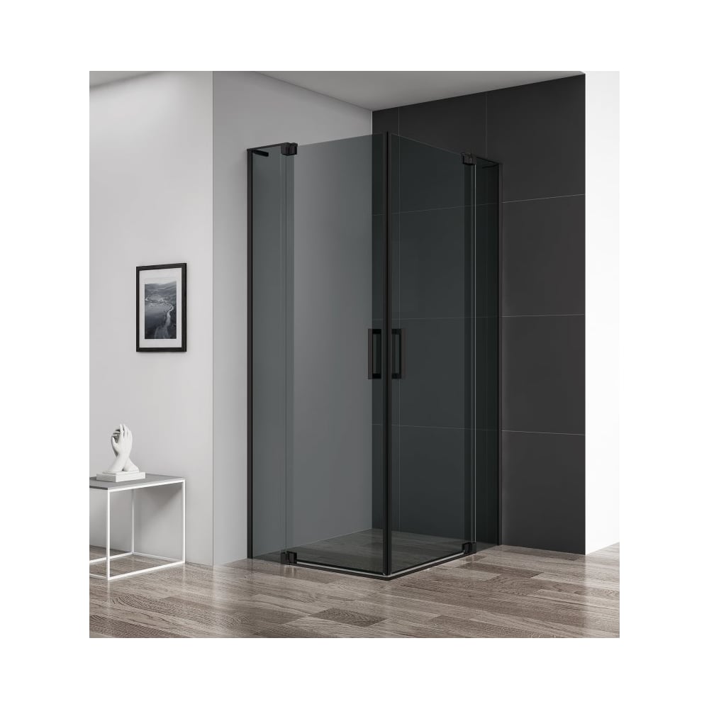 Душевой уголок Cezares SLIDER-A-2-80/90-GRIGIO-NERO