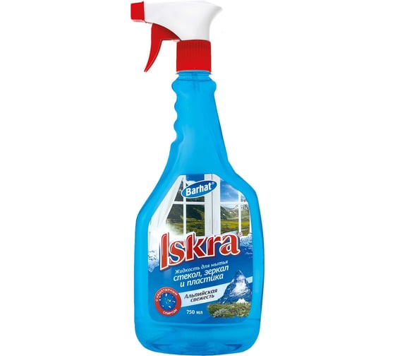 Изображение товара Средство для мытья стекол Бархат ИСКРА 750 мл, с курком, с нашатырным спиртом Б 535