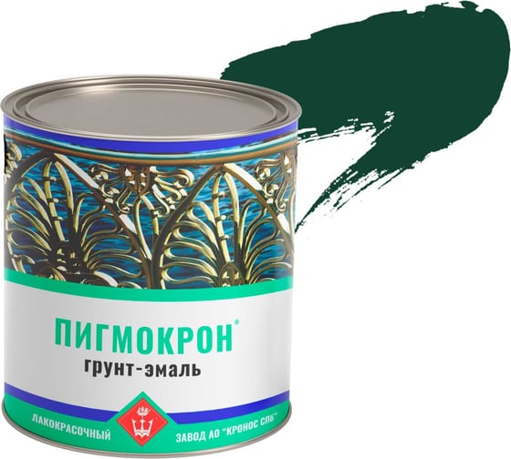 Изображение товара Грунт-эмаль Пигмокрон зеленый мох RAL 6005, банка - 2,5 кг 4605578001396