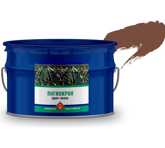 Изображение товара Грунт-эмаль Пигмокрон коричневый RAL 8002, ведро - 10кг 4605578001426