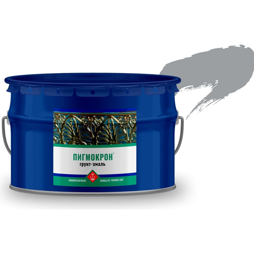 Изображение товара Грунт-эмаль Пигмокрон светло-серый RAL 7040 10 кг для металла и бетона