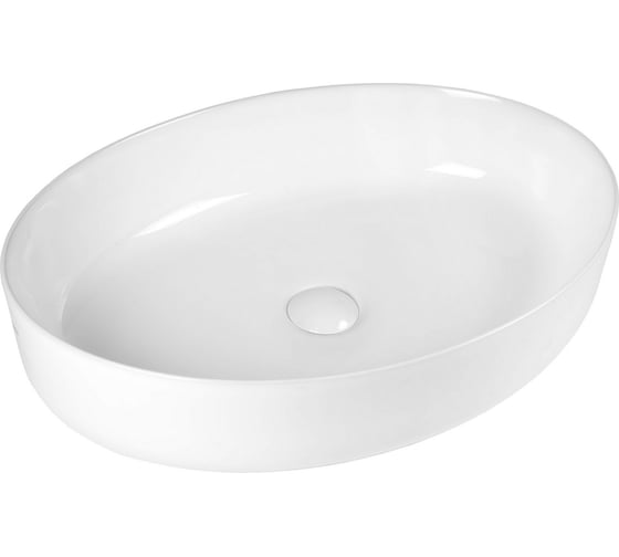 Изображение товара Раковина накладная овальная BOND 55х40х14см керамическая белая S62-550