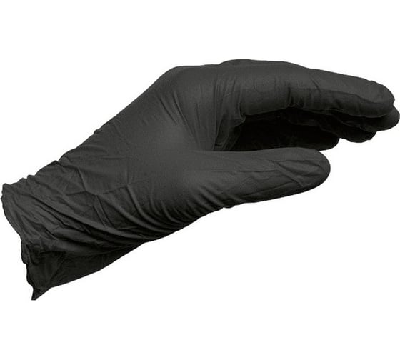 Изображение товара Перчатки нитриловые усиленные MTE неопудренные одноразовые, черные, размер XXL, 100 штук в упаковке 2899470401