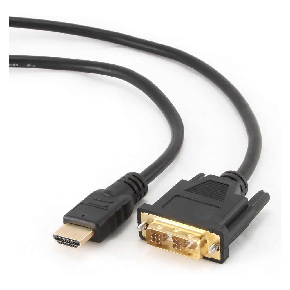 Изображение товара Кабель интерфейсный Filum HDMI-DVI 1.8 м., медь, черный, разъемы: HDMI A male-DVI-D single link male, пакет FL-C-HM-DVIDM-1.8M
