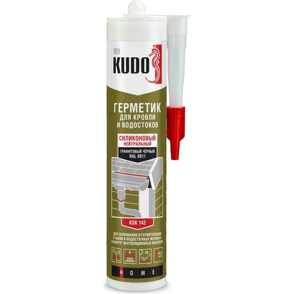 Герметик для кровли KUDO средство удалитель мха для очистки фасадов кровли водосточных труб садовых дорожек готовый состав 5 л