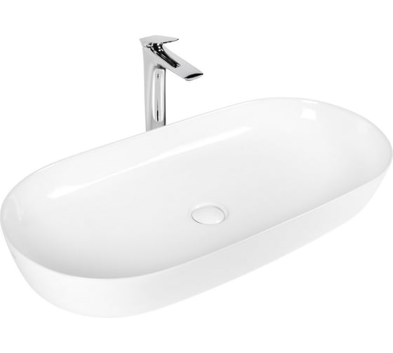 Изображение товара Раковина накладная BOND 80х40х13,5см овальная белая S51-800