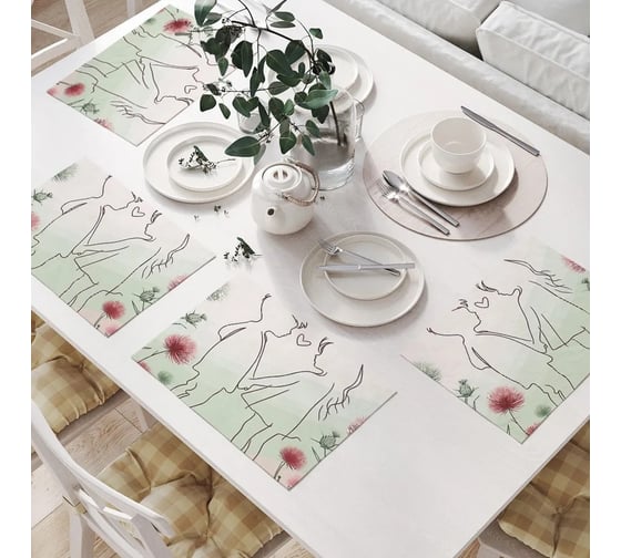 Изображение товара Салфетки на стол для сервировки JoyArty прямоугольные, плейсмат "Детская любовь", 32x46 см, в комплекте 4 шт. np_sd1109