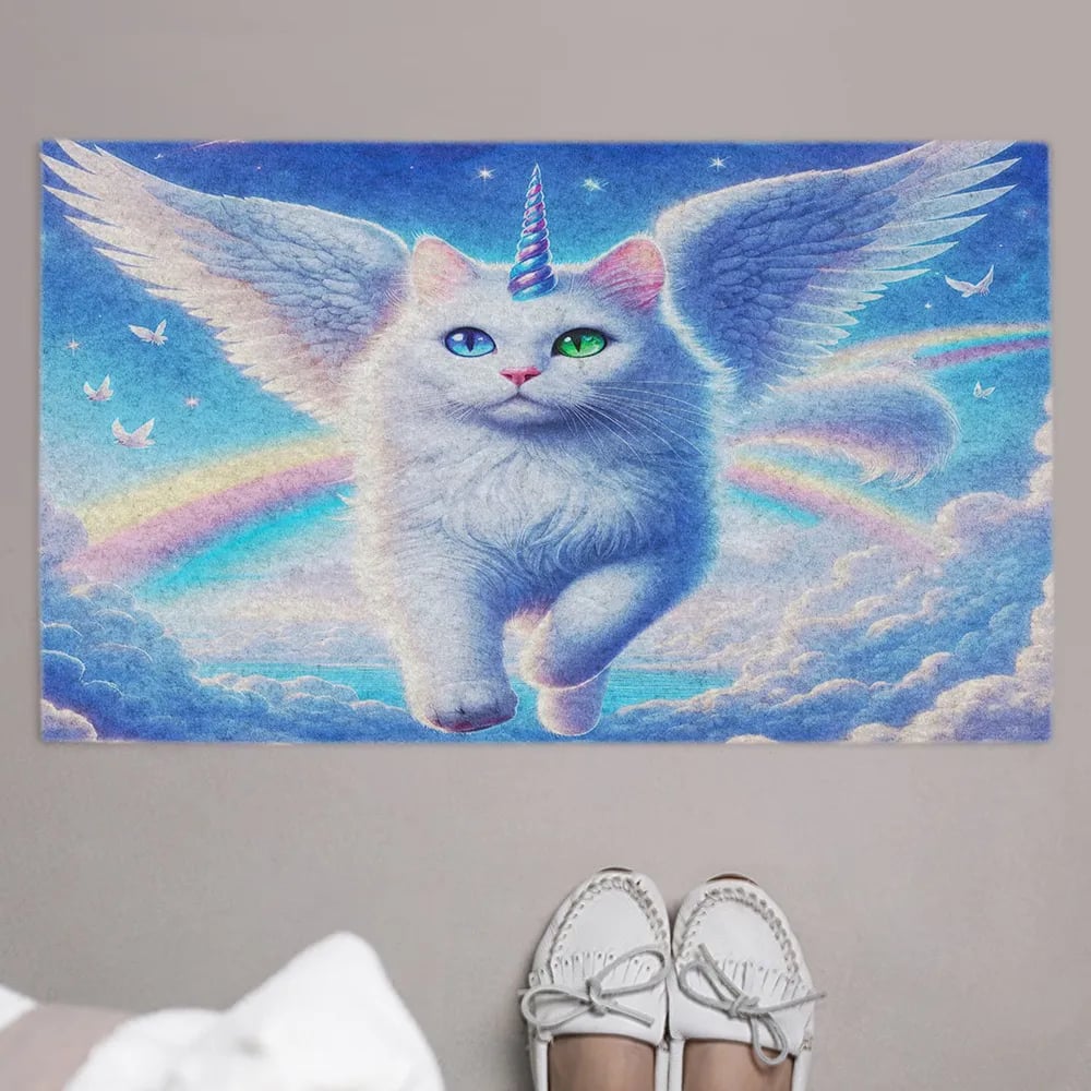 Изображение товара Придверный коврик в прихожую с рисунком Мифический кот 45х75 см JoyArty