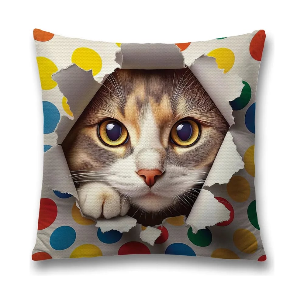 Изображение товара Декоративная наволочка на молнии JoyArty 45x45 см разноцветная животные