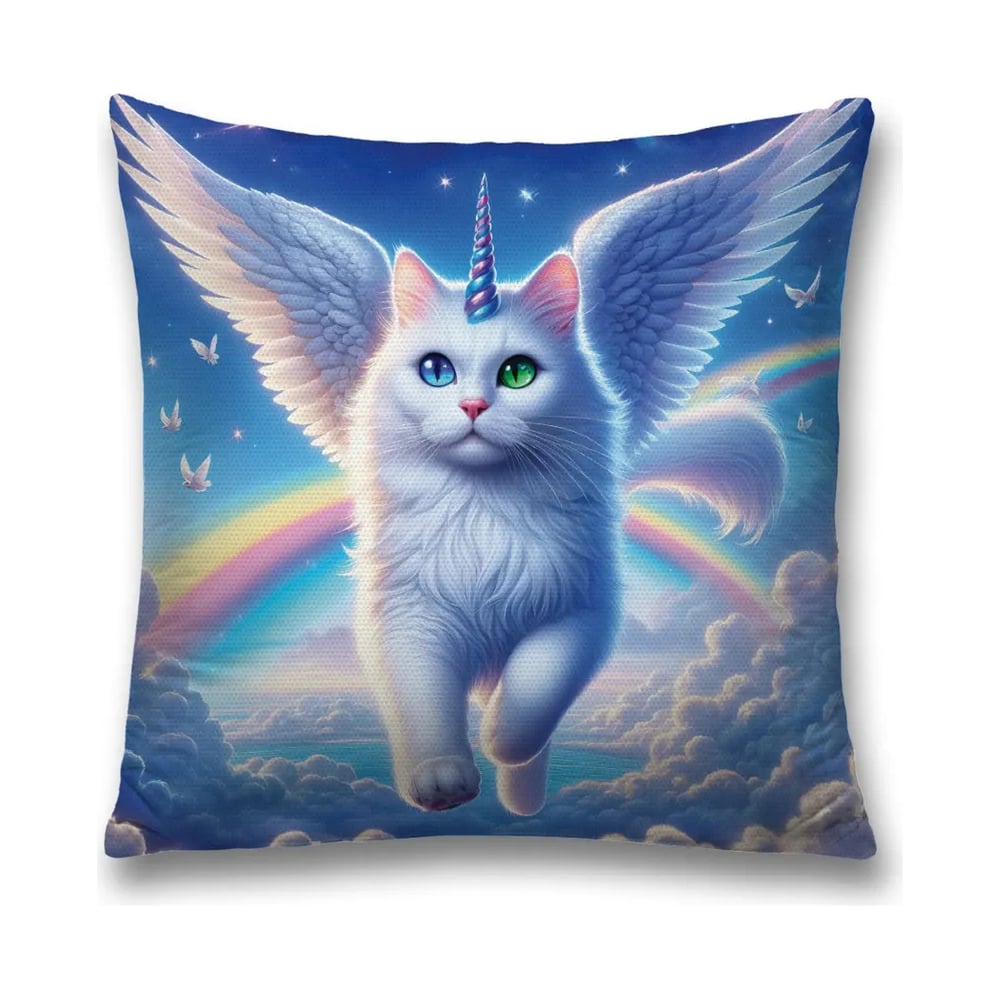 Изображение товара Декоративная наволочка Мифический кот 45x45 см JoyArty на молнии стиль животные