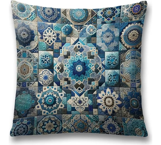 Изображение товара Декоративная наволочка на молнии, чехол на подушку JoyArty Турецкий печворк 45x45 см sl_sd1120