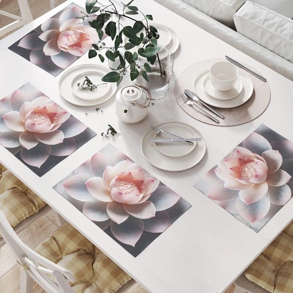 Изображение товара Салфетки на стол для сервировки JoyArty Лотос на мраморе 32x46 см, 4 шт