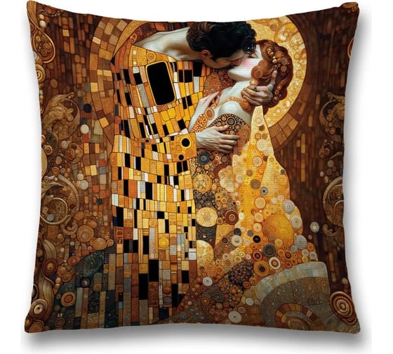 Изображение товара Декоративная наволочка на молнии, чехол на подушку JoyArty Поцелуй 45x45 см sl_sd1147