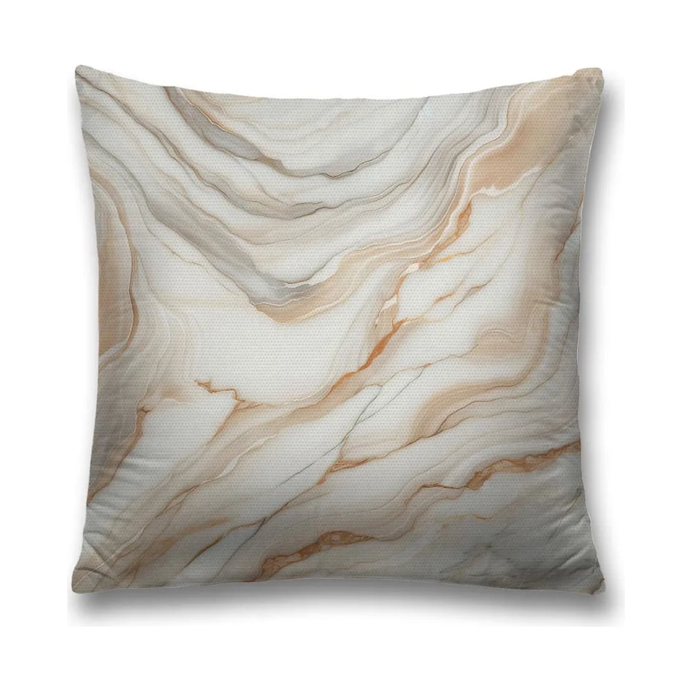 Изображение товара Декоративная наволочка на молнии JoyArty стиль мрамор 45x45 см белый золотой