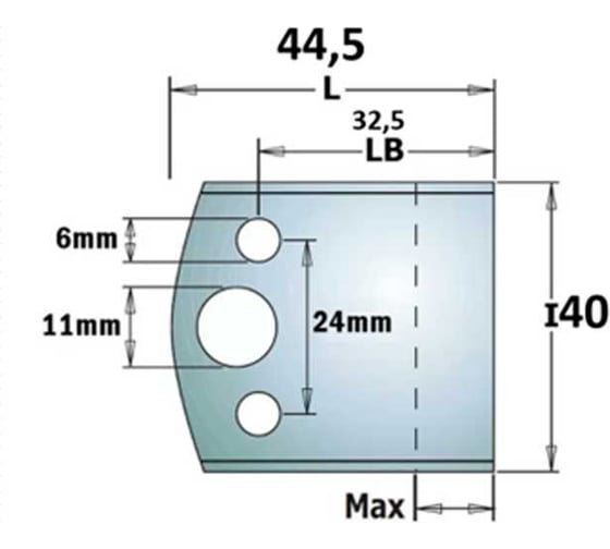 Изображение товара Нож профильный 40 мм для насадной фрезы 28 ROTIS 40069193