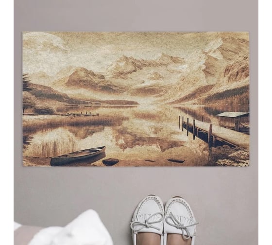 Изображение товара Коврик придверный JoyArty в прихожую с принтом Горы в сепии 45х75 см door_sd1048