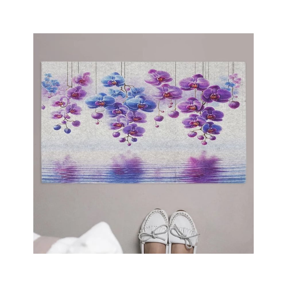 Изображение товара Коврик придверный JoyArty с орхидеями размер 45x75 см влаговпитывающий